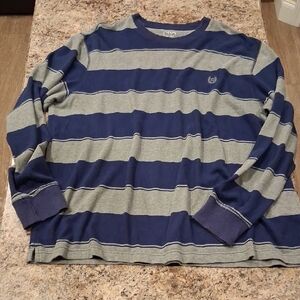 Chaps Navy and Gray Cotton Sweater